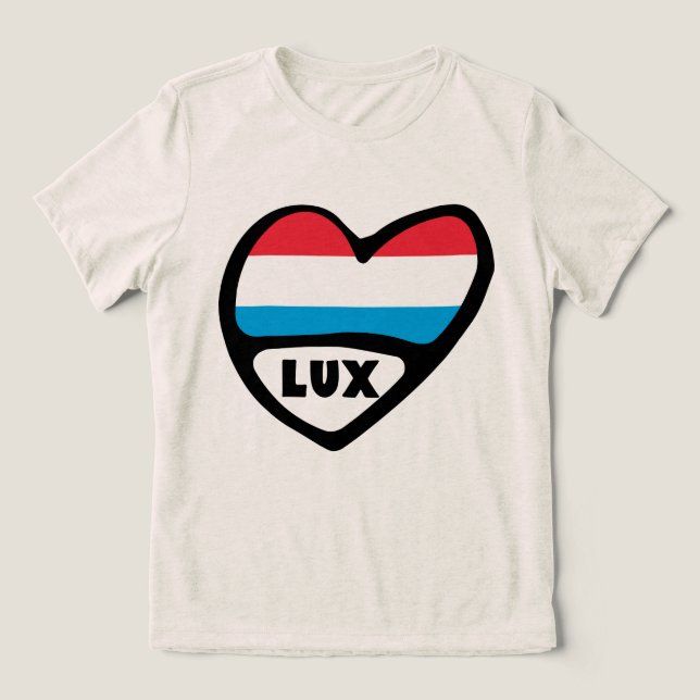 Código do País Luxemburgo Sinalizador Heart LUX (Design frontal)