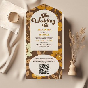 Código QR Arco Moderno Retro Anos 70 Casamento Flo