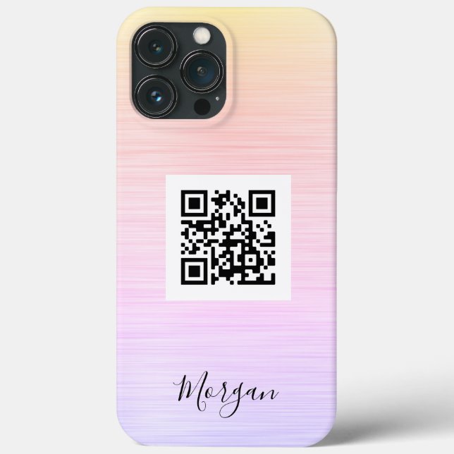 Código QR, Arte de Logotipo ou Foto, Nome, Textura (Verso)
