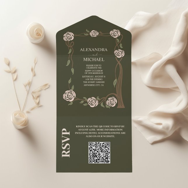 Código QR Boho Chic Floral Retro Antigo (Criador carregado)