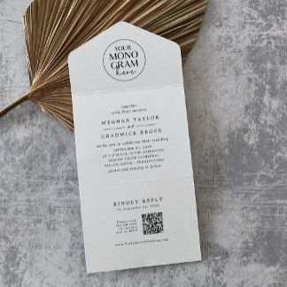 Código QR Branco preto MEGHAN Casamento Moderno Mo