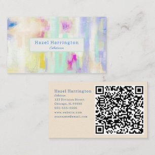 Código QR Cartão de visita artístico pastel