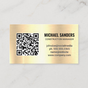 Código QR   Cartão de visita de fundo metálico 