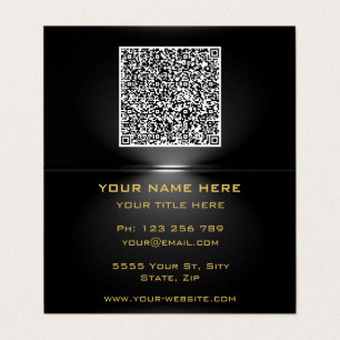 Código QR Cartão de visita preto Dourado - Sob des