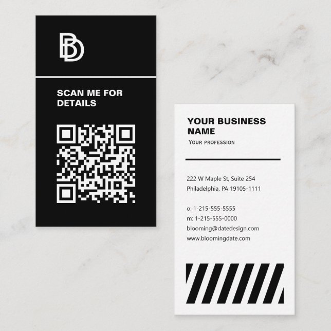 Código QR - Cartão de visita profissional (Frente/Verso)