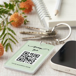Código QR Cartão de visita seu Chaveiro personaliz