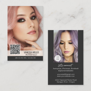 Código QR cartões de visitas modernos para maqui