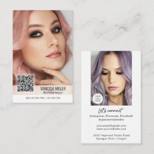Código QR cartões de visitas modernos para maqui