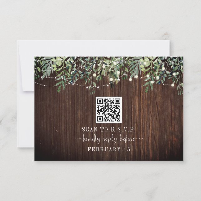 Código QR Casamento Botânico de Madeira RSVP (Frente)