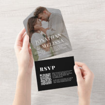 Código QR | Casamento de Foto Simples Preto