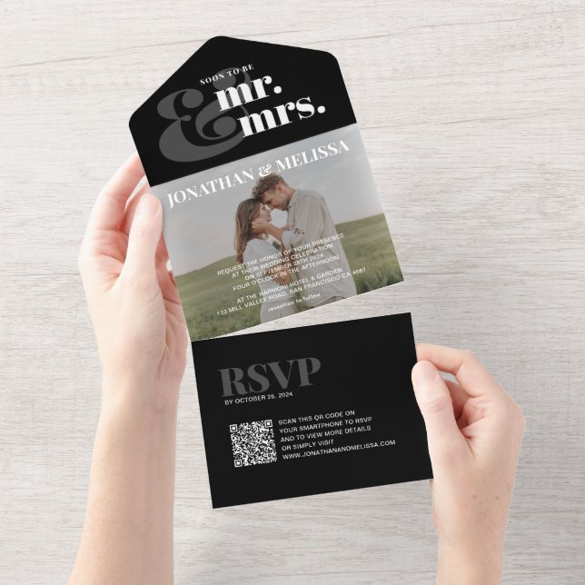 código QR | Casamento de Fotografias em Preto e Br (Aba destacável)