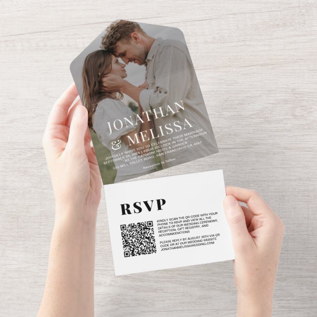 Código QR | Casamento de Fotografias Simples Branc (Aba destacável)