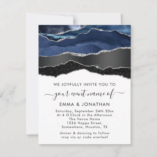 Código QR Casamento de Fronteira de Marinho Blu de (Frente)