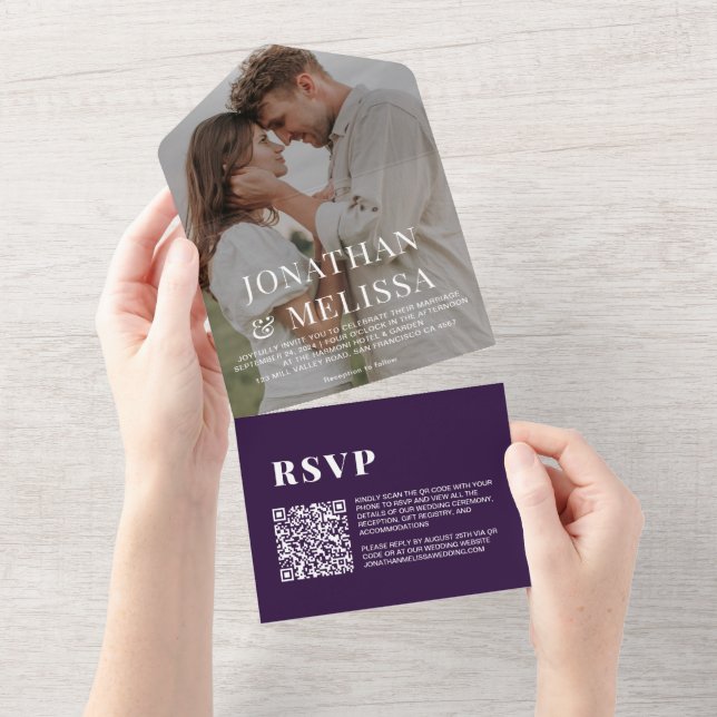 Código QR | Casamento Fotográfico simples com orqu (Aba destacável)