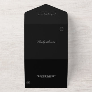 Código QR Casamento Minimalista Tipográfico Preto