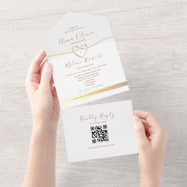 Código QR Casamento Ouro Branco (Tearaway)