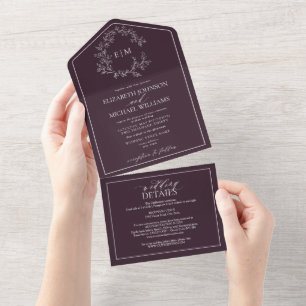 Código QR Casamento Púrpura Folha Púrpura Folha Mo