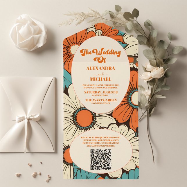 Código QR Casamento Vintage Retro  (Criador carregado)