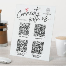 Código QR Conectar-se com o sinal de mídia social 