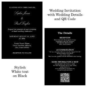 Código QR Convite de Casamento RSVP de Script Bran