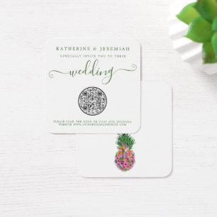 Código QR Convite para Casamento de Abacaxi Floral