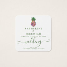 Código QR Convite para Casamento Floral de Abacaxi