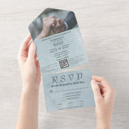 Código QR da Cinza de Aço Azul de Chapa Elegante M