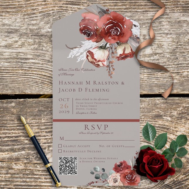 Código QR da Cinza Floral de Ferrugem de outono Ru (Criador carregado)