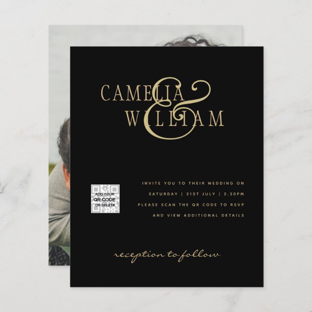 Código QR da Data de Salvamento do Convite de Foto (Frente/Verso)