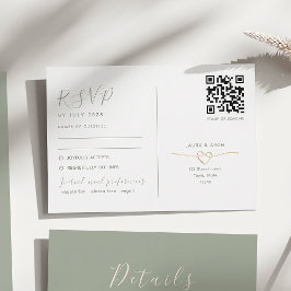 Código QR da placa RSVP de Casamento de Sage Minim