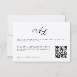 Código QR da Placa RSVP de Casamento Formal Clássi