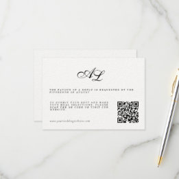 Código QR da Placa RSVP de Casamento Formal Clássi