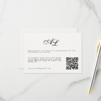 Código QR da Placa RSVP de Casamento Formal Clássi