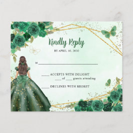 Código QR da Princesa Floral Verde Dourada RSVP