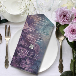 Código QR da Rosa Lavanda da  Roxo-Gótico Escuro