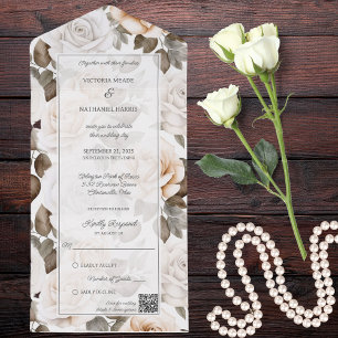 Código QR das Rosas Brancas Elegantes