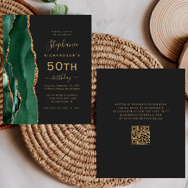 Código QR de Agate Dourado Verde do Orçamento 50º