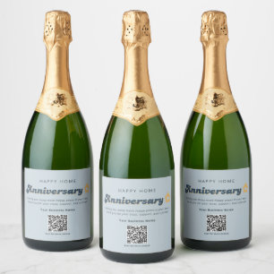 Código QR de Aniversário de Casa de Imóveis Azul R