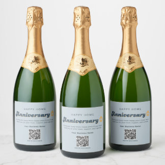 Código QR de Aniversário de Casa de Imóveis Azul R