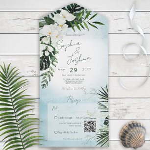Código QR de Aqua Tropical Boho tudo em um único c