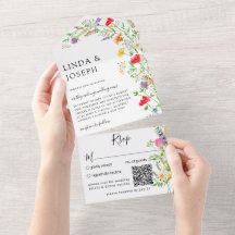 Código QR de Buquê de flor selvagem - Todos em um