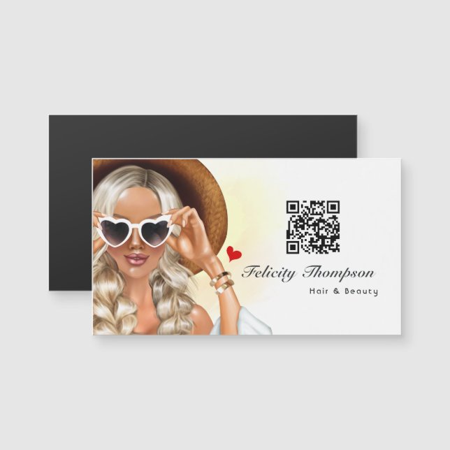 Código QR de Cabelereiro (Frente/Verso)