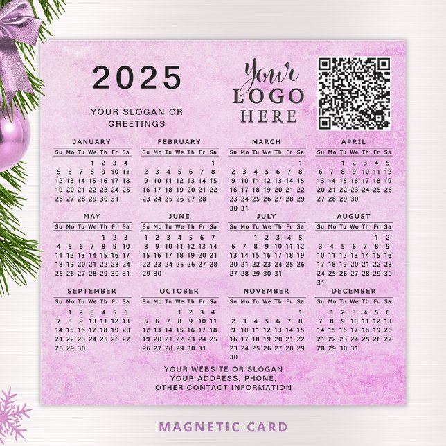 Código QR de Calendário 2025 Logotipo de Negócio M (Criador carregado)