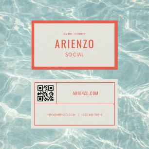 Código QR de Cartão de visita de Mídia Social Retr