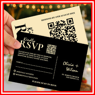 Código QR de Casamento Amarelo da Manteiga RSVP