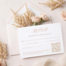 Código QR de Casamento Caligrafia Elegante Minimal