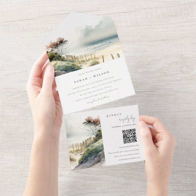 Código QR de Casamento de Casamento de Areia Coste (Tearaway)