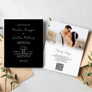Código QR de Casamento de Casamento de Foto Branca