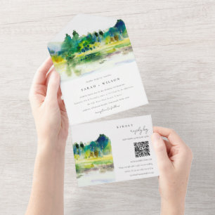 Código QR de Casamento de Casamento de Paisagem Fl