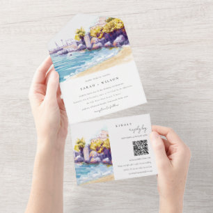 Código QR de Casamento de Casamento de Seascape da